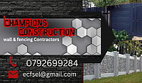 Champions construction logo and business card